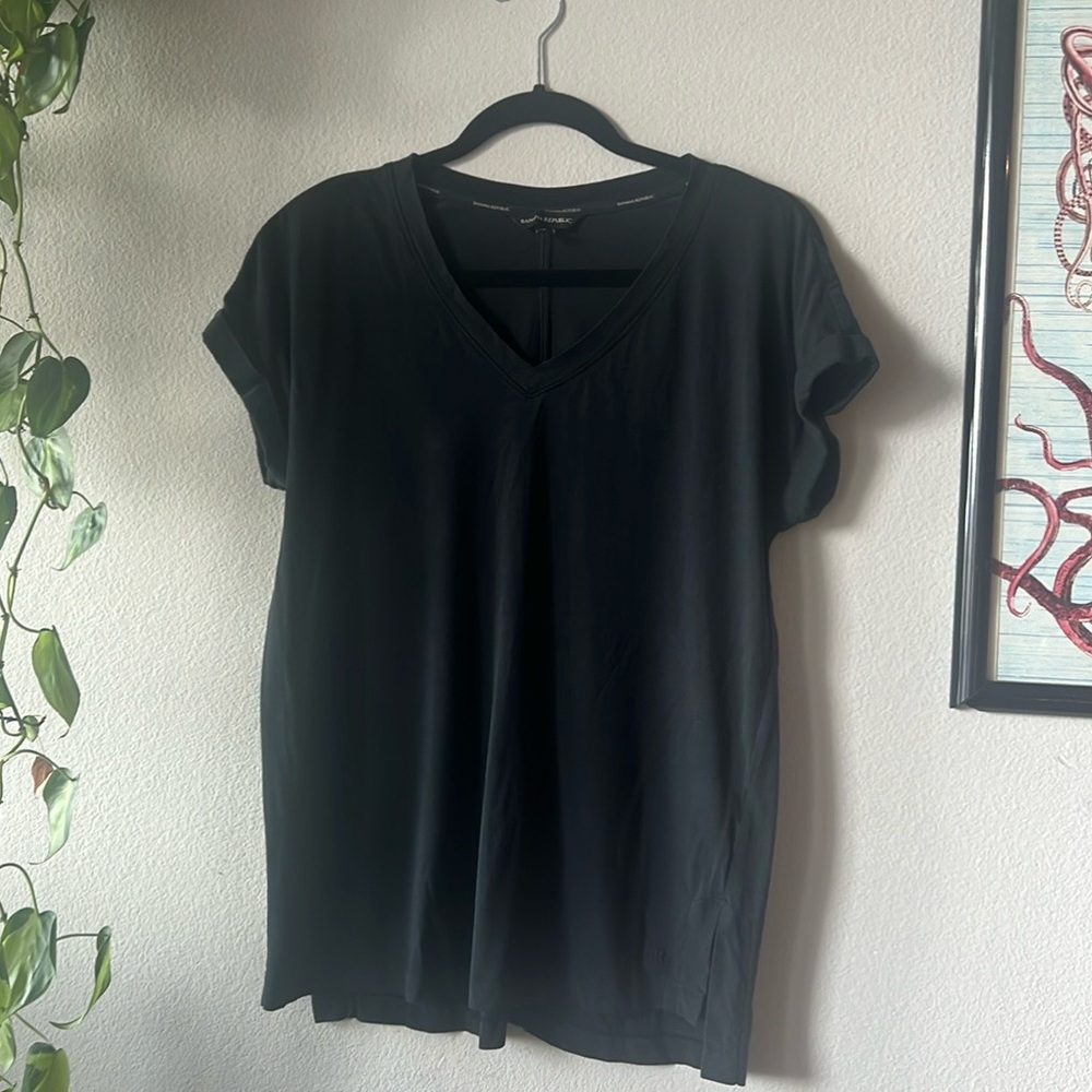 Banana Republic Black Cotton Crewneck T-Shirt